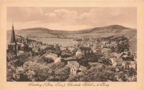 AK / Ansichtskarte Saarburg Saar (ex Bez Trier) Rheinland-Pfalz Panorama Oberstadt Blick von der Burg