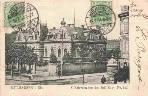 AK / Ansichtskarte Muelhausen Elsass Offizierscasino des Inf.-Regt. No. 142