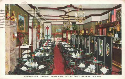 AK / Ansichtskarte CHICAGO  Illinois USA Dining Room Lincoln Turner Hall