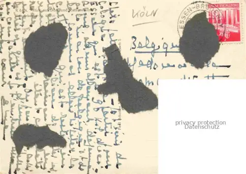 AK / Ansichtskarte KoeLN  RHEIN Blick auf Dom und Rathausruine