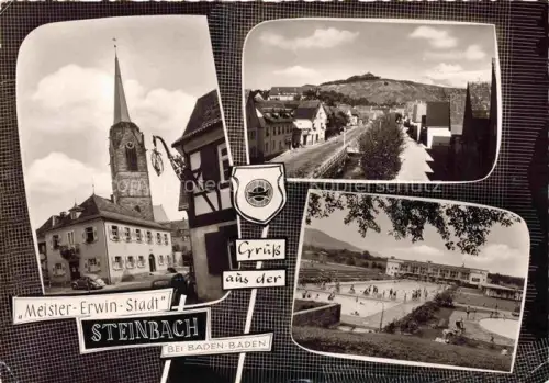AK / Ansichtskarte Steinbach Baden-Baden BW Kirche Panorama Schwimmbad