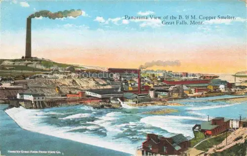 AK / Ansichtskarte Great Falls Montana USA Panorama view of the B. and M. Copper Smelter