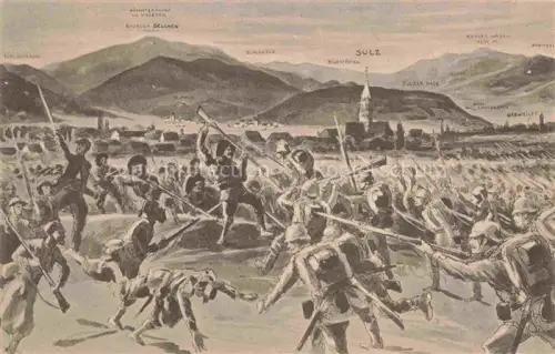 AK / Ansichtskarte Sulz Guebwiller Soultz Elsass 68 Haut-Rhin Aus der Schlacht 1. Weltkrieg Kuenstlerkarte