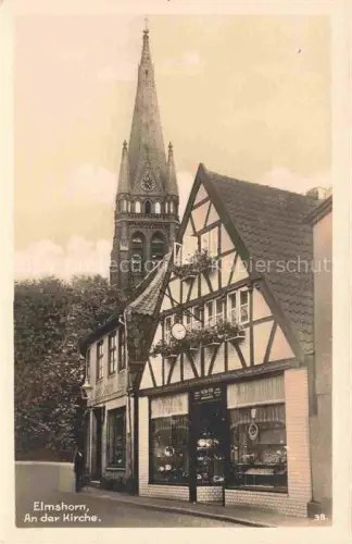 AK / Ansichtskarte ELMSHORN Pinneberg Schleswig-Holstein Partie an der Kirche Fachwerkhaus