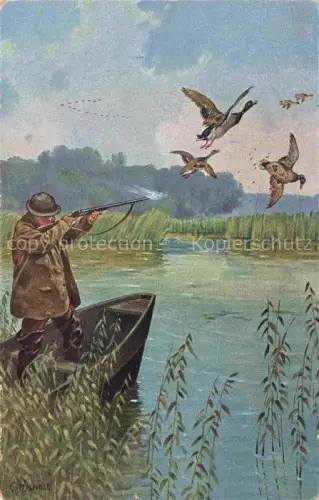 AK / Ansichtskarte Jagd Chasse Hunting-- Enten 