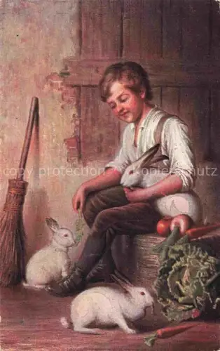 AK / Ansichtskarte Hasen -Rabbits Lapins Conejos-- Kind