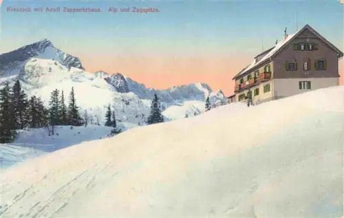 AK / Ansichtskarte KREUZECK Garmisch-Partenkirchen mit Adolf Zepperitzhaus Alp und Zugspitze