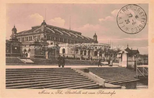 AK / Ansichtskarte MAINZ  Rhein Stadthalle mit neuer Rheinstrasse
