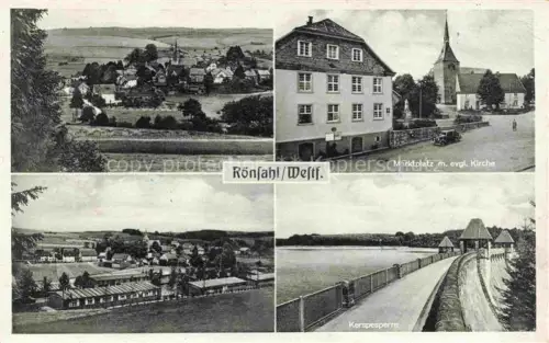 AK / Ansichtskarte Roensahl Kierspe Maerkischer-Kreis NRW Panorama Marktplatz mit ev Kirche Kerspesperre