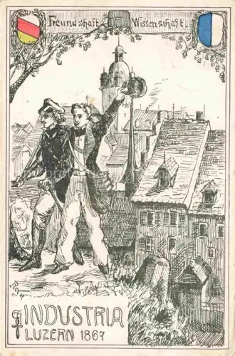 AK / Ansichtskarte LUZERN  LU Studentenverbindung Industria Illustration