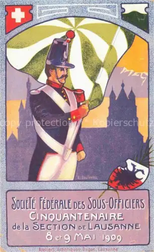 AK / Ansichtskarte LAUSANNE VD Societe Federale des Sous Officiers Cinquantenaire