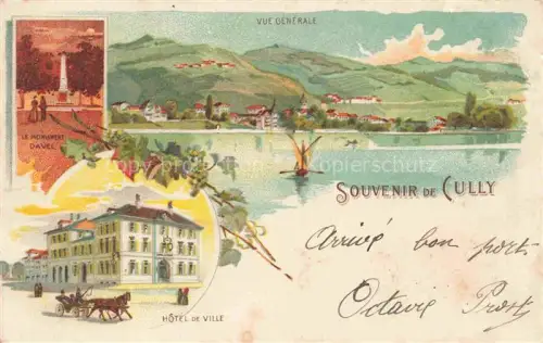 AK / Ansichtskarte Cully  Lavaux VD Vue generale Hotel de Ville