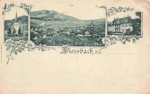 AK / Ansichtskarte Diessbach Bueren BE Panorama Kirche 