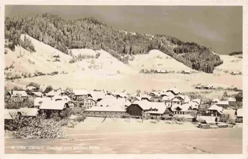 AK / Ansichtskarte Zaeziwil Konolfingen BE Ansicht mit Gasthof zum weissen Roessli Winterpanorama