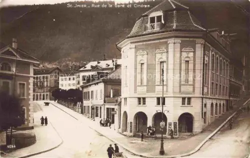 AK / Ansichtskarte St Imier Courtelary BE Rue de la Gare et le cinéma