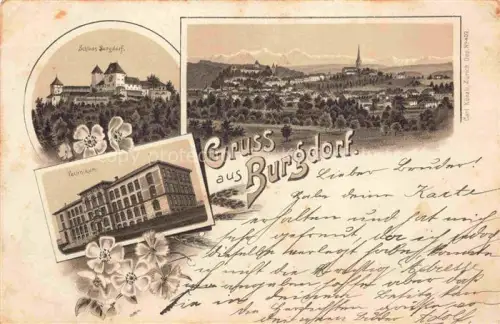 AK / Ansichtskarte BURGDORF BE Stadtpanorama Schloss Technikum Litho