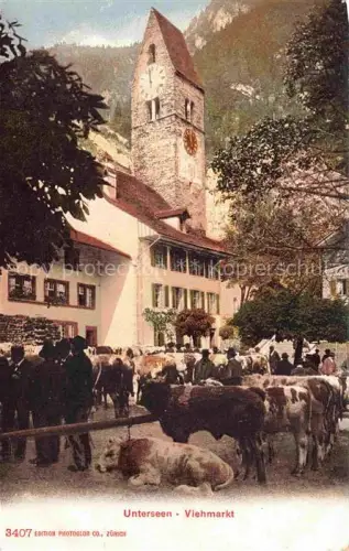 AK / Ansichtskarte Unterseen Interlaken BE Viehmarkt