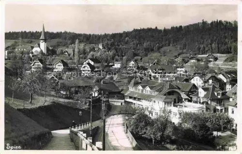 AK / Ansichtskarte SPIEZ Thunersee Niedersimmental BE Ortsansicht mit Kirche