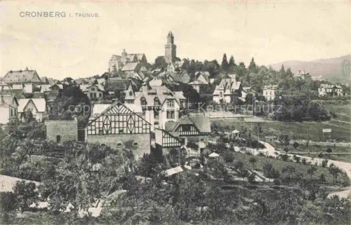 AK / Ansichtskarte Cronberg Kronberg Taunus Hessen Ortsansicht mit Kirche