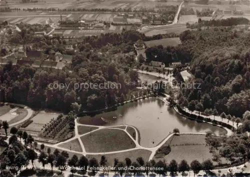 AK / Ansichtskarte Iburg Teutoburger Wald Hoerstel Steinfurt NRW Waldhotel Felsenkeller und Charlottensee
