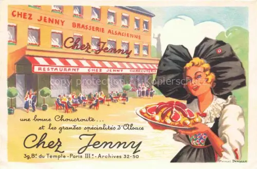 AK / Ansichtskarte PARIS 75 Chez Jenny Brasserie Alsacienne Costumes Kuenstlerkarte