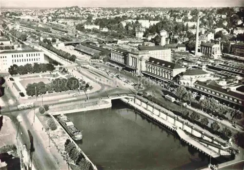 AK / Ansichtskarte MULHOUSE Muehlhausen 68 Haut-Rhin La gare et le vieux bassin vue aérienne