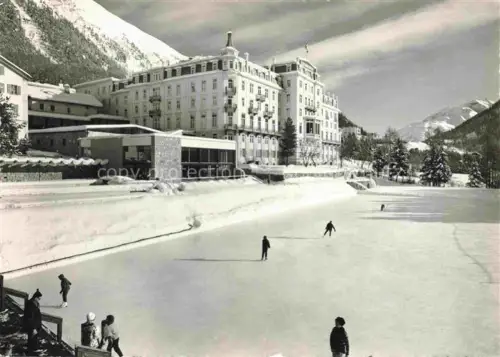 AK / Ansichtskarte Pontresina Maloja GR Grand Hotel Kronenhof Bellavista Eislaufbahn Wintersportplatz Alpen