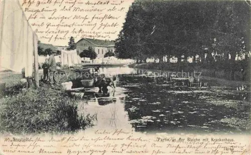 AK / Ansichtskarte Neustadt MAGDEBURG Sachsen-Anhalt Partie an der Bleiche mit Krankenhaus