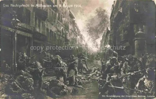 AK / Ansichtskarte Muelhausen Elsass Nachtgefecht am 9 Aug 1914