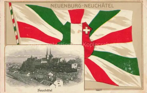 AK / Ansichtskarte Neuchatel NE Panorama Wappen