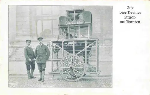 AK / Ansichtskarte KoeLN  RHEIN Die vier Bremer Stadtmusikanten Tour von Koeln ueber Berlin nach Bremen