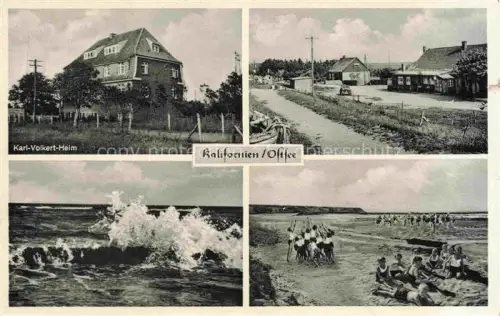 AK / Ansichtskarte Kalifornien Ostseebad Schleswig-Holstein Karl Volkert Heim Strandweg Flut Badespass