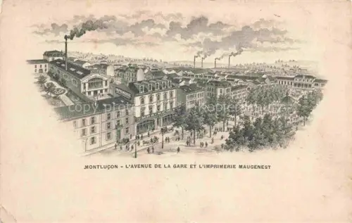 AK / Ansichtskarte MONTLUCON 03 Allier Avenue de la Gare et l'Imprimerie Maugenest