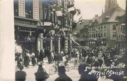 AK / Ansichtskarte MULHOUSE Muehlhausen 68 Haut-Rhin 1er quartorze Juillet a Mulhouse 1919