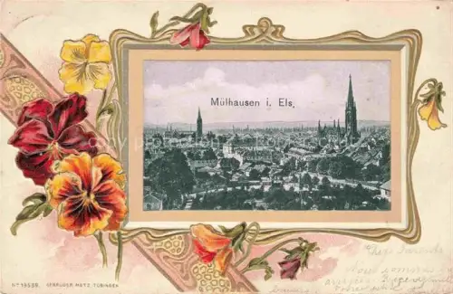 AK / Ansichtskarte Muelhausen Elsass Stadtblick Kirche