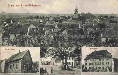 AK / Ansichtskarte Erbes-Buedesheim Alzey-Worms Rheinland-Pfalz Panorama Peter Rees Krieger Denkmal Schloss