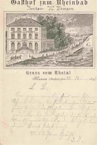 AK / Ansichtskarte Maxau Karlsruhe BW Gasthof zum Rheinland
