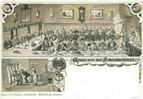 AK / Ansichtskarte SCHWEINFURT Main Restauration Schlachtschluessel Schlachterei