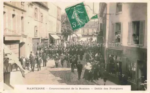 AK / Ansichtskarte NANTERRE 92 Hauts-de-Seine Couronnement de la Rosiere Defile des Pompiers