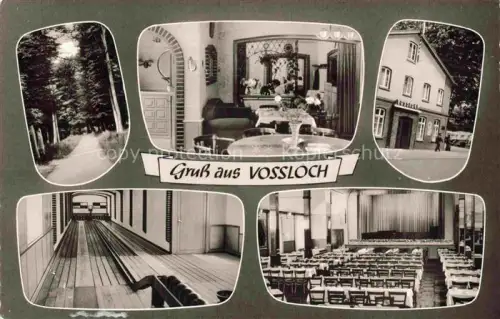 AK / Ansichtskarte Vossloch Barmstedt Pinneberg Schleswig-Holstein Hotel Gesellschaftshaus Gruener Wald Festsaal Kegelbahn