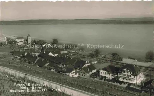 AK / Ansichtskarte Twann Nidau BE Panorama Bielersee Hotel Baeren