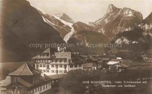 AK / Ansichtskarte Kandersteg BE Hotel Schweizerhof mit Blick gegen Rinderhorn und Gellihorn Berner Alpen