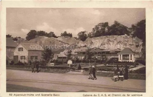 AK / Ansichtskarte BERN BE Alpenklub-Huette und Scenerie-Bahn Cabane du C.A.S. et Chemin de fer scénique Offizielle Postkarte der Schweizer Landesausstellung in Bern