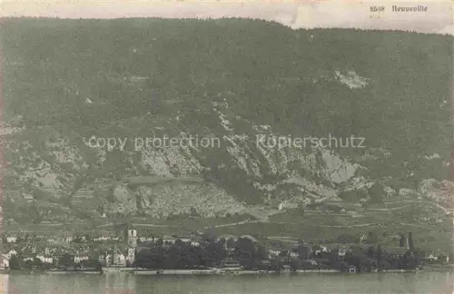 AK / Ansichtskarte Neuveville La Neuenstadt Bielersee Preles BE Panorama Blick vom See aus
