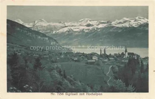 AK / Ansichtskarte Sigriswil BE Panorama Blick gegen Hochalpen
