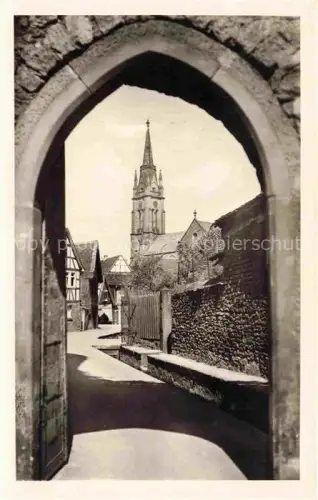 AK / Ansichtskarte Langen Hessen Durchblick Weihertuerchen Blick zur Kirche