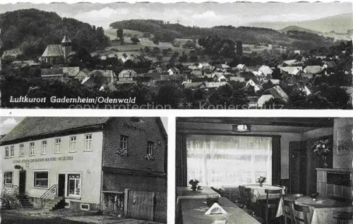 AK / Ansichtskarte Gadernheim Lautertal Odenwald Hessen Panorama Luftkurort Gasthof Pension Zur Neunkircher Hoehe Gastraum