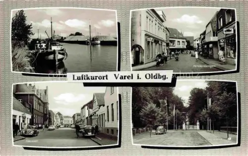 AK / Ansichtskarte Varel Jadebusen Friesland Niedersachsen Hafen Hindenburgstrasse Neuestrasse Windallee Luftkurort
