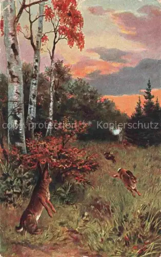 AK / Ansichtskarte Jagd Chasse Hunting-- Hasen Engemest Nr.5