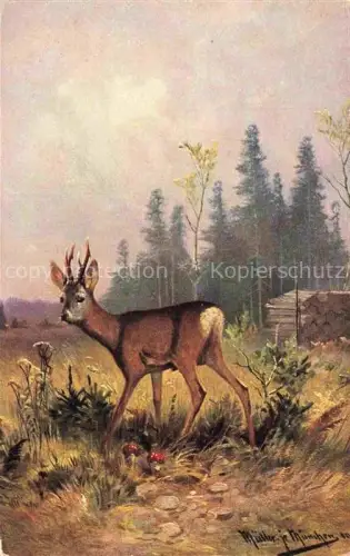 AK / Ansichtskarte MueLLER junior Kuenstlerkarte Muenchen Reh
